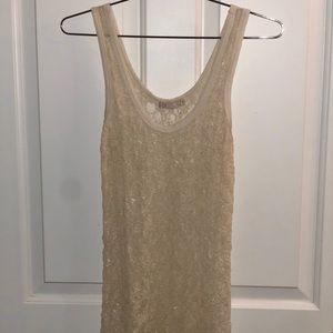 Forever 21 cream lace tank top medium
